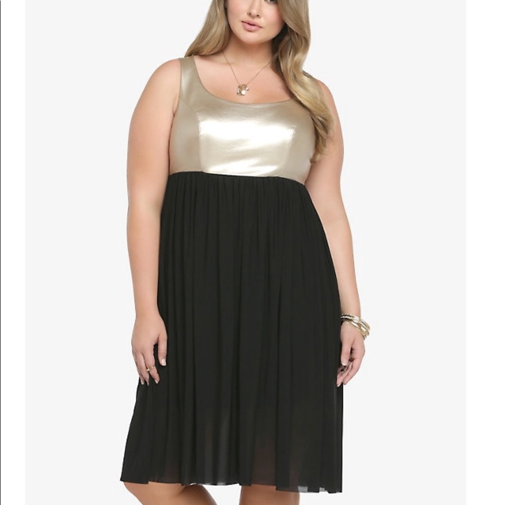 Torrid faux leather & Ponte dress